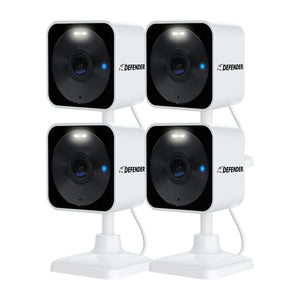 Defender GO 2K AI POWERED Plug-in Power Indoor/Outdoor Home Security, Baby & Pet Camera, 4 Pack