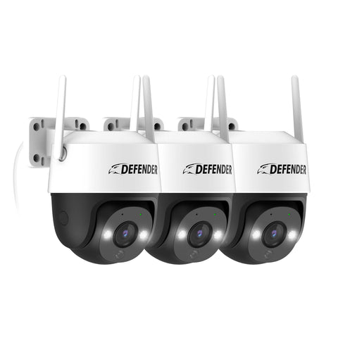 Guard Pro PTZ 2K QHD 360 Degree Wi-Fi Outdoor Plug-In Power Security Camera, 3 Pack