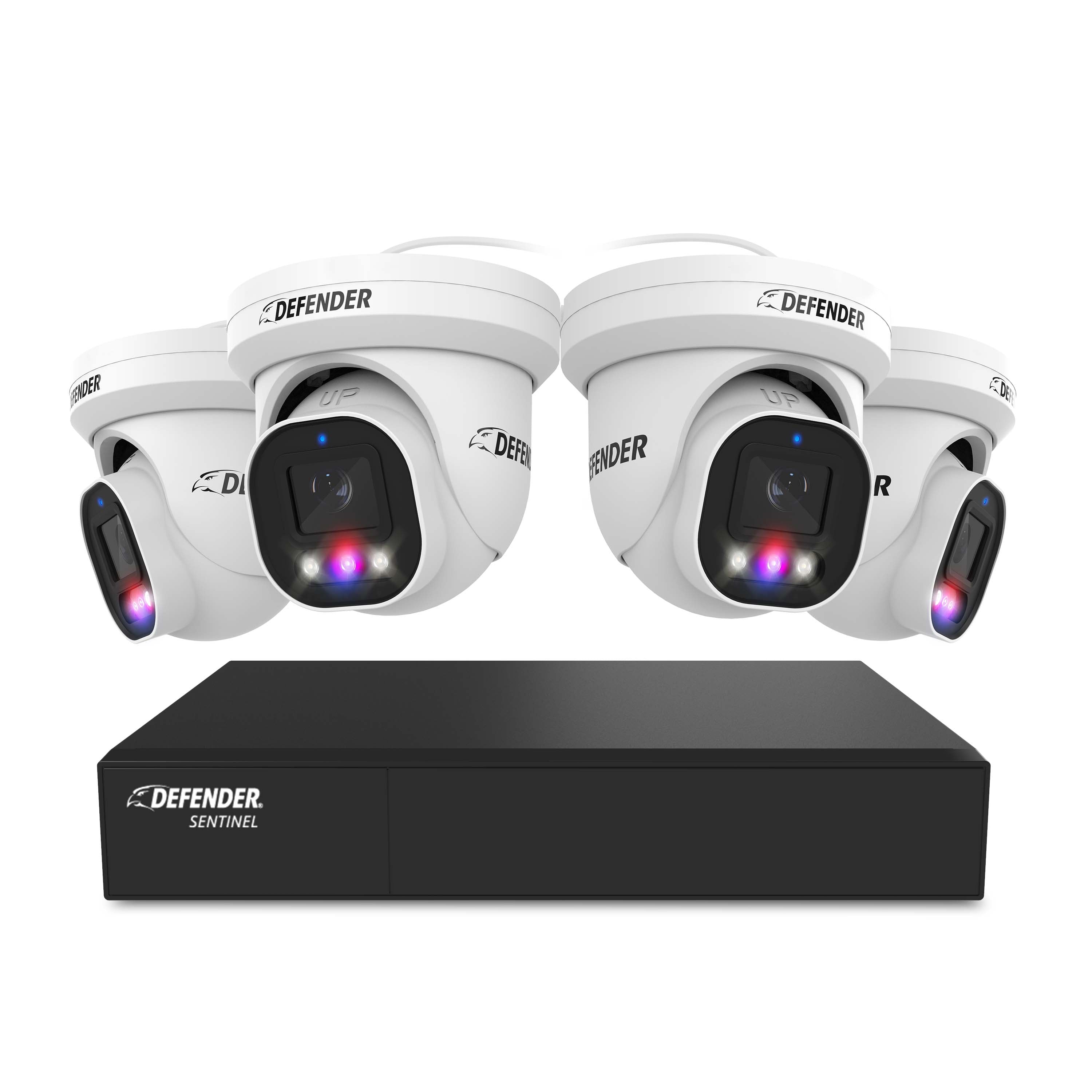 AI POWERED Sentinel Turret 4K Wired 8CH NVR PoE Security System, 4 Met
