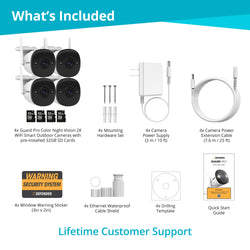 Guard Pro 2K WiFi. Plug-In Power Security Camera, 4 Pack