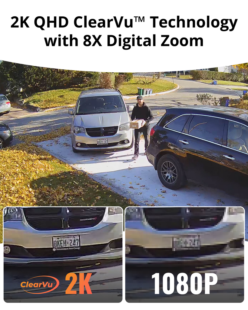 Guard Pro PTZ 2K QHD 360 Degree Wi-Fi Outdoor Plug-In Power Security Camera, 3 Pack