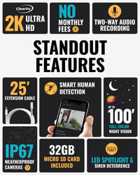 Guard Pro 2K WiFi. Plug-In Power Security Cameras, 2 Pack