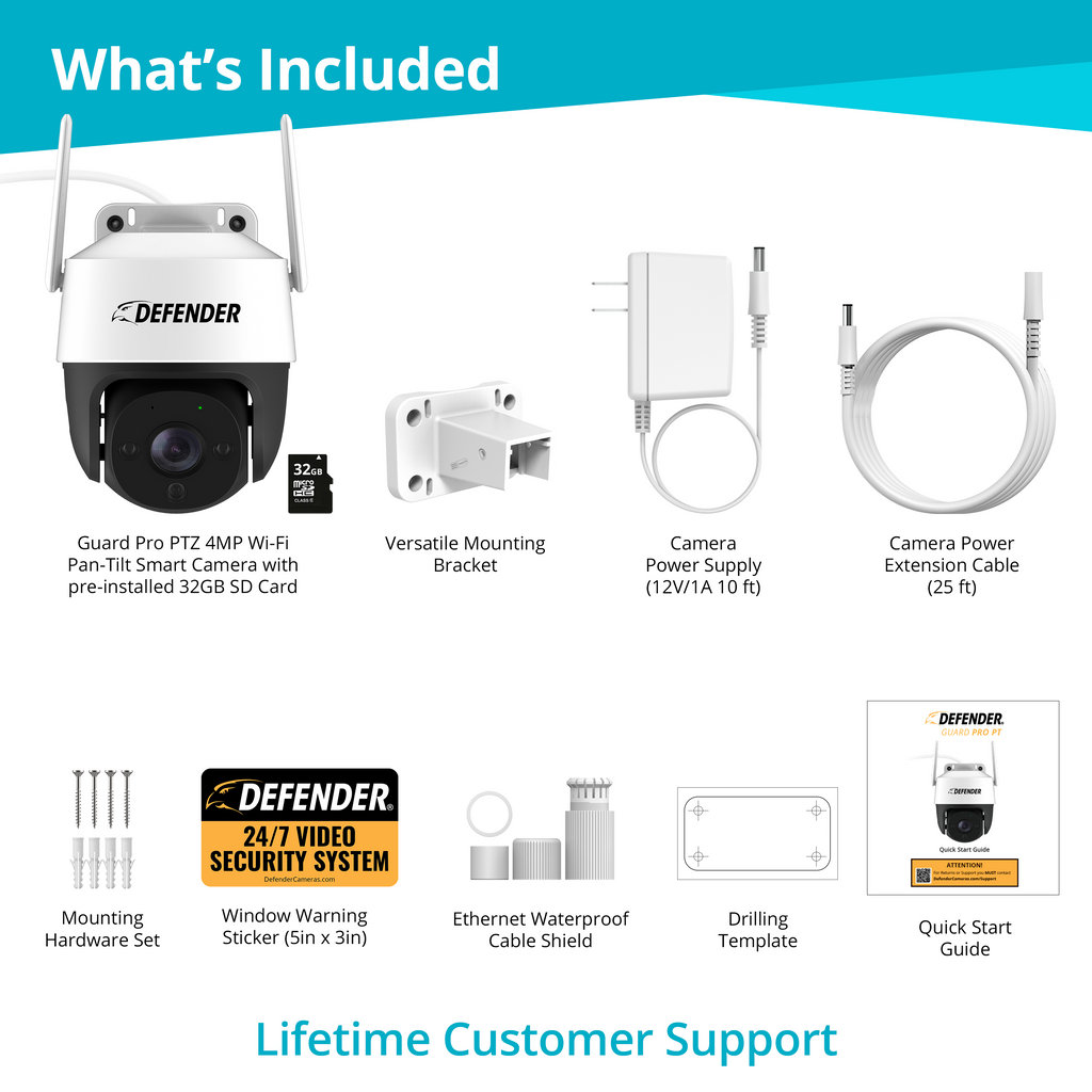 Guard Pro PTZ 2K Wi-Fi Outdoor Plug-In Power Security Camera (Certified Open Box)