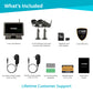 EXCLUSIVE BUNDLE: PhoenixM2 Non-WiFi. Plug-In Power Security System with 2 Metal Cameras