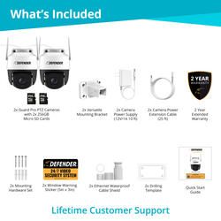 EXCLUSIVE BUNDLE: Guard Pro PTZ 2K Wi-Fi. Plug-In Power Security Camera, 2 Pack. 2 256GB SD Cards